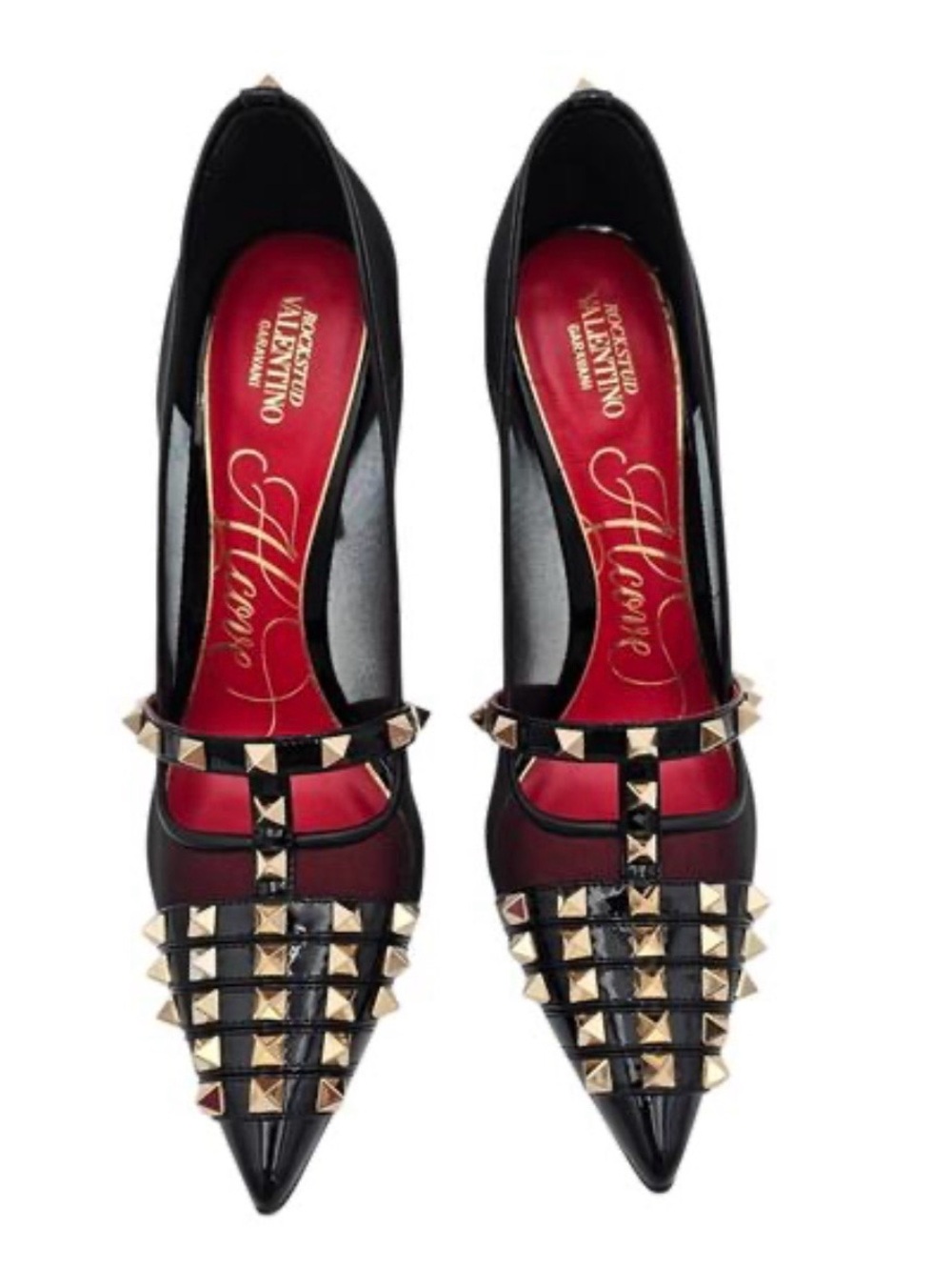 Valentino Garavani Women's Black Rockstud Patent-leather Pump 100 Mm